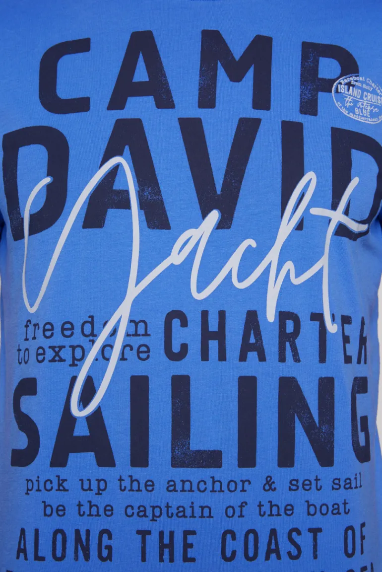 Cheap CAMP DAVID & SOCCX T-Shirt Rundhals mit Yacht Print deep sky | S deepsky