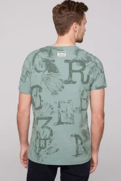 Discount CAMP DAVID & SOCCX T-Shirt V-Neck mit All Over Print teal