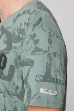 Discount CAMP DAVID & SOCCX T-Shirt V-Neck mit All Over Print teal