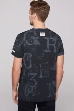 Cheap CAMP DAVID & SOCCX T-Shirt V-Neck mit All Over Print blue navy bluenavy
