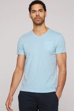 Best CAMP DAVID & SOCCX T-Shirt V-Neck mit Brusttasche summer blue | S summerblue