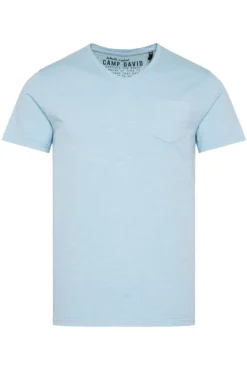 Best CAMP DAVID & SOCCX T-Shirt V-Neck mit Brusttasche summer blue | S summerblue