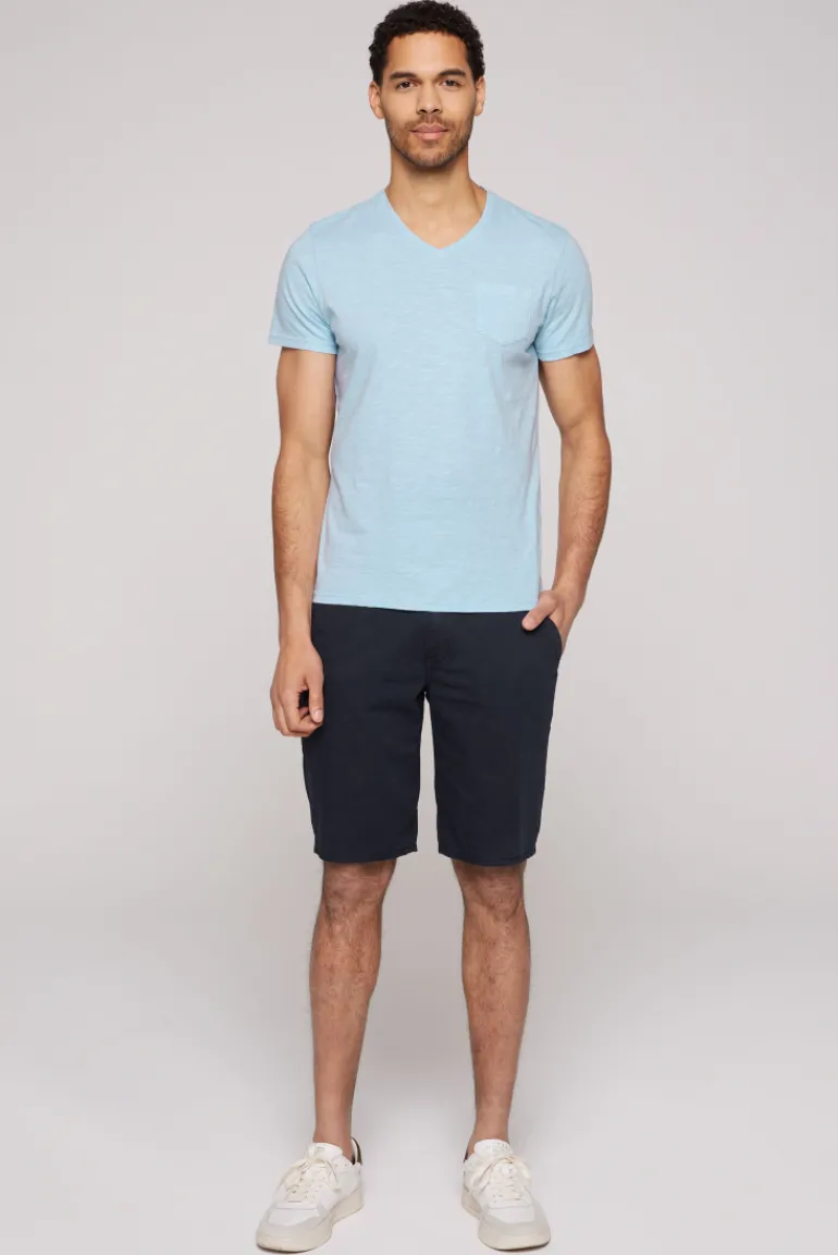 Best CAMP DAVID & SOCCX T-Shirt V-Neck mit Brusttasche summer blue | S summerblue