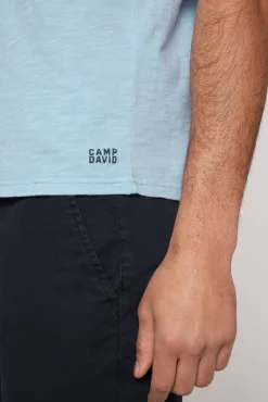 Best CAMP DAVID & SOCCX T-Shirt V-Neck mit Brusttasche summer blue | S summerblue