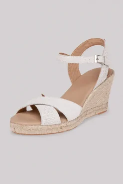 Cheap CAMP DAVID & SOCCX Veloursleder-Espadrille mit Keilabsatz ivory