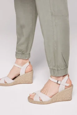 Cheap CAMP DAVID & SOCCX Veloursleder-Espadrille mit Keilabsatz ivory