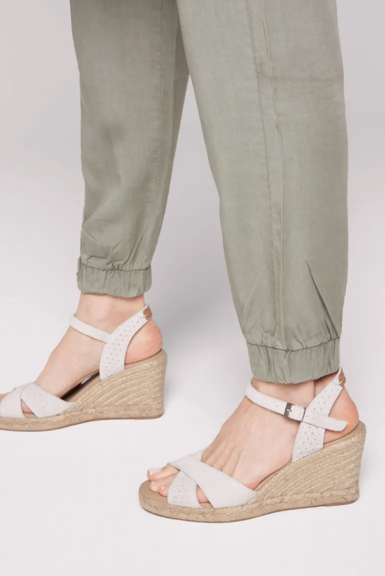 Cheap CAMP DAVID & SOCCX Veloursleder-Espadrille mit Keilabsatz ivory