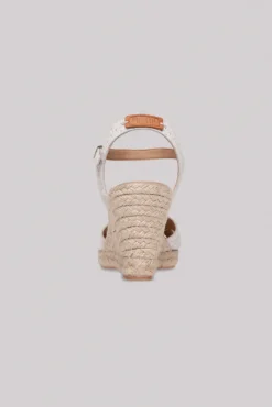 Cheap CAMP DAVID & SOCCX Veloursleder-Espadrille mit Keilabsatz ivory