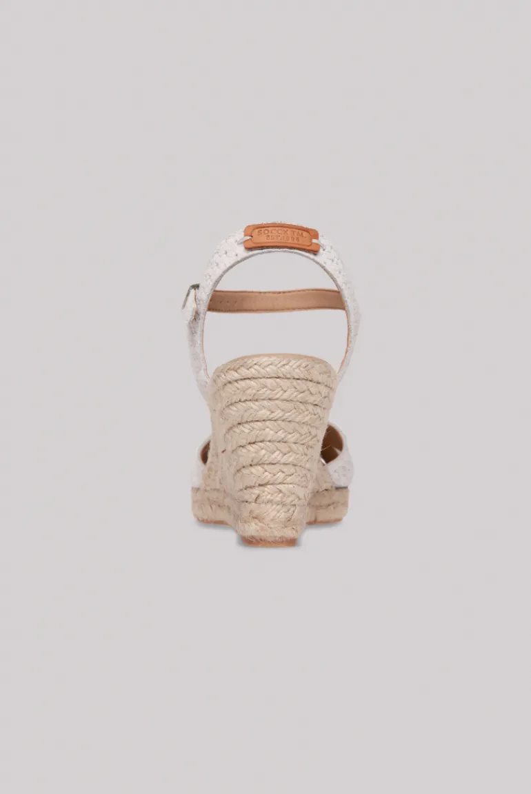 Cheap CAMP DAVID & SOCCX Veloursleder-Espadrille mit Keilabsatz ivory