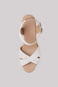 Cheap CAMP DAVID & SOCCX Veloursleder-Espadrille mit Keilabsatz ivory