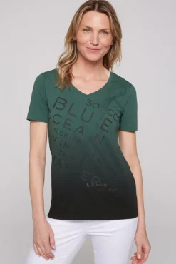 Shop CAMP DAVID & SOCCX V-Shirt Dip Dye mit Anker-Print dark green darkgreen