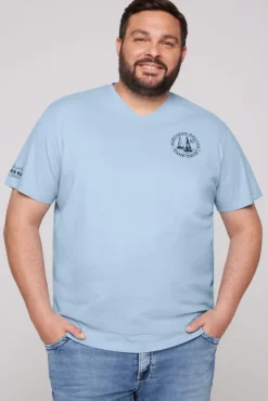 Cheap CAMP DAVID & SOCCX V-Shirt mit kleinen Rubber Prints summer blue summerblue