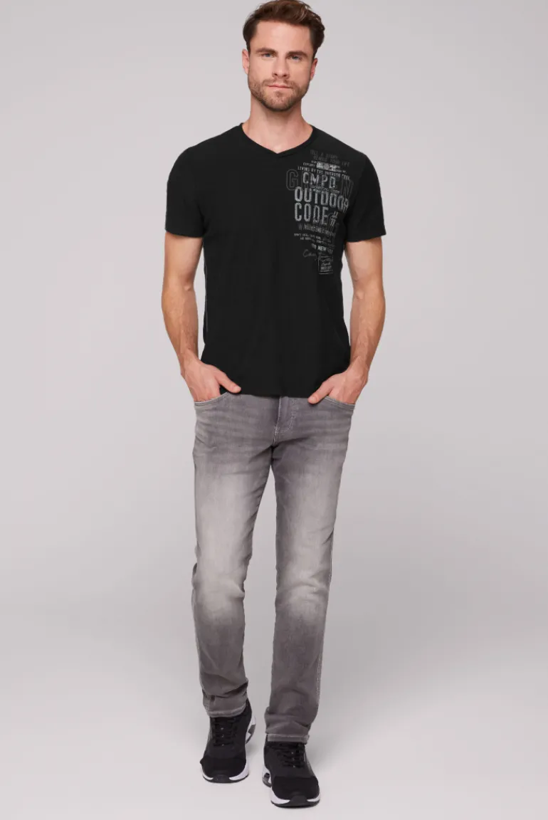 Cheap CAMP DAVID & SOCCX V-Shirt mit Rubber Artworks black