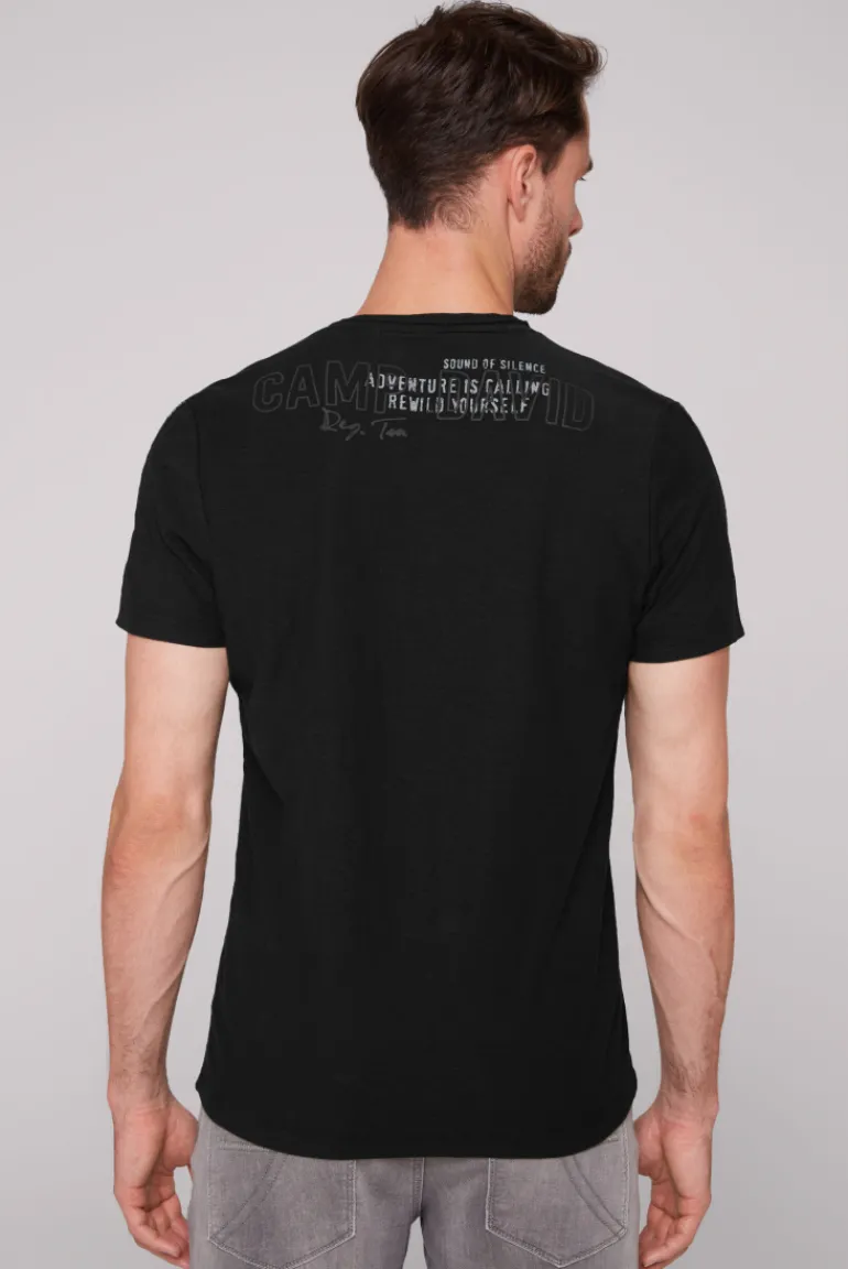Cheap CAMP DAVID & SOCCX V-Shirt mit Rubber Artworks black