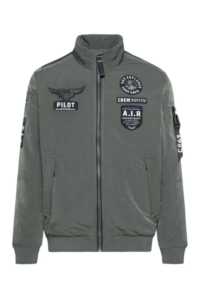 Clearance CAMP DAVID & SOCCX Wattierter Fliegerblouson mit Patches khale green khalegreen
