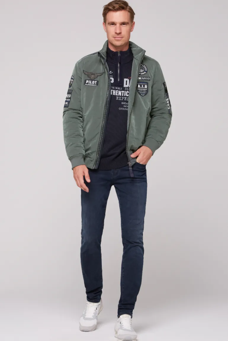 Clearance CAMP DAVID & SOCCX Wattierter Fliegerblouson mit Patches khale green khalegreen