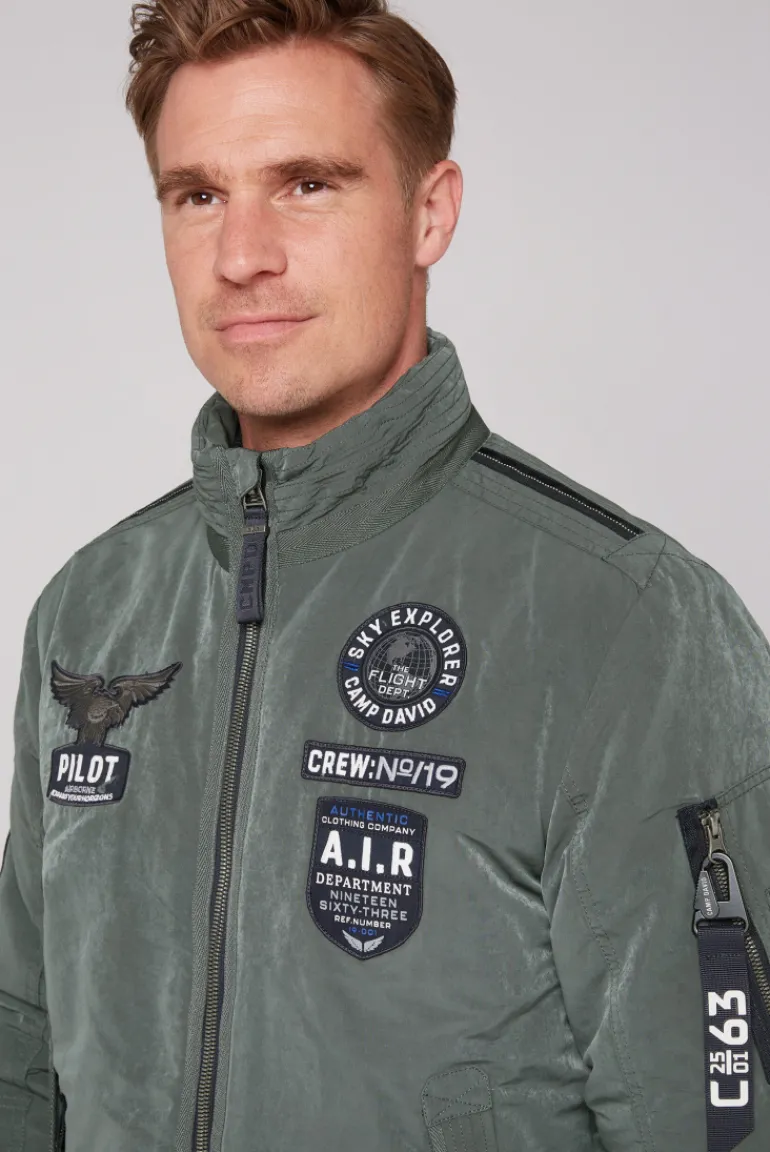 Clearance CAMP DAVID & SOCCX Wattierter Fliegerblouson mit Patches khale green khalegreen