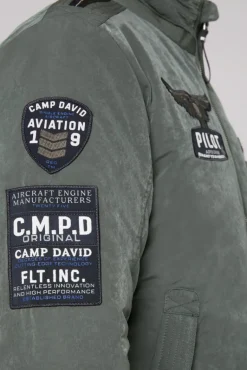 Clearance CAMP DAVID & SOCCX Wattierter Fliegerblouson mit Patches khale green khalegreen