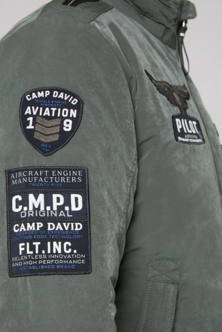 Clearance CAMP DAVID & SOCCX Wattierter Fliegerblouson mit Patches khale green khalegreen
