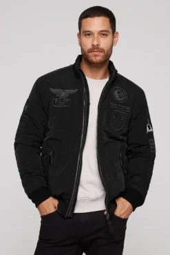 Shop CAMP DAVID & SOCCX Wattierter Fliegerblouson mit Patches black