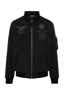 Shop CAMP DAVID & SOCCX Wattierter Fliegerblouson mit Patches black