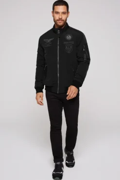 Shop CAMP DAVID & SOCCX Wattierter Fliegerblouson mit Patches black