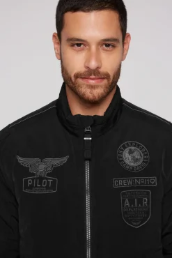 Shop CAMP DAVID & SOCCX Wattierter Fliegerblouson mit Patches black