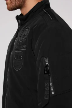 Shop CAMP DAVID & SOCCX Wattierter Fliegerblouson mit Patches black