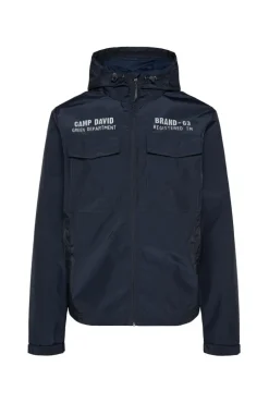 Discount CAMP DAVID & SOCCX Windbreaker-Jacke mit Kapuze und Rückenprint blue navy bluenavy