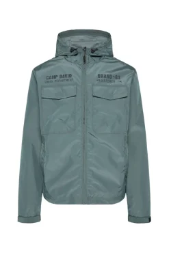 Best Sale CAMP DAVID & SOCCX Windbreaker-Jacke mit Kapuze und Rückenprint teal