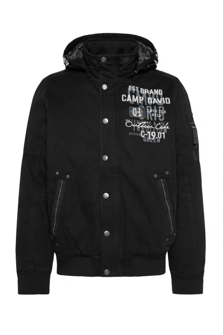 Shop CAMP DAVID & SOCCX Winterblouson mit abtrennbarer Kapuze und Artworks black