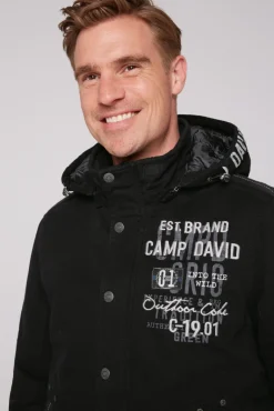 Shop CAMP DAVID & SOCCX Winterblouson mit abtrennbarer Kapuze und Artworks black