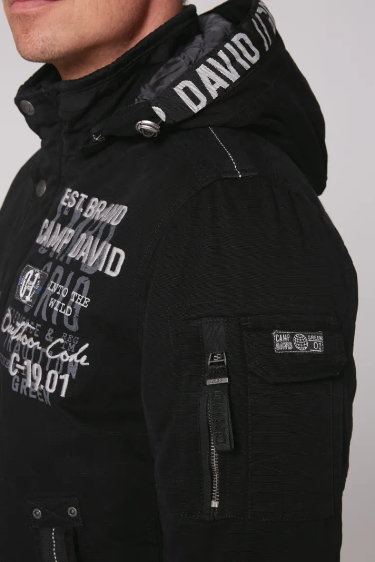 Shop CAMP DAVID & SOCCX Winterblouson mit abtrennbarer Kapuze und Artworks black