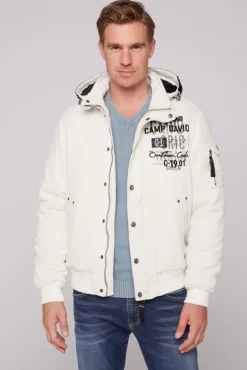 Cheap CAMP DAVID & SOCCX Winterblouson mit abtrennbarer Kapuze und Artworks kitt