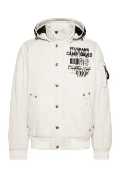 Cheap CAMP DAVID & SOCCX Winterblouson mit abtrennbarer Kapuze und Artworks kitt