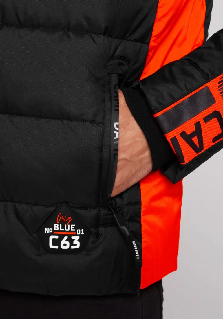 Shop CAMP DAVID & SOCCX Winterjacke mit Colour-Blocking und Logo-Design black