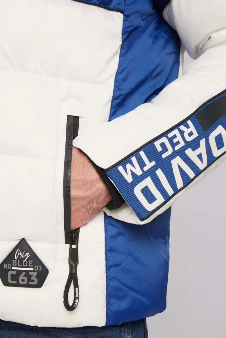 Best Sale CAMP DAVID & SOCCX Winterjacke mit Colour-Blocking und Logo-Design kitt