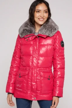 Best Sale CAMP DAVID & SOCCX Winterjacke mit hohem Kragen und Steppmuster red glow redglow