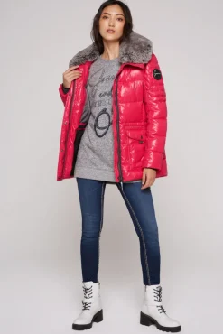 Best Sale CAMP DAVID & SOCCX Winterjacke mit hohem Kragen und Steppmuster red glow redglow