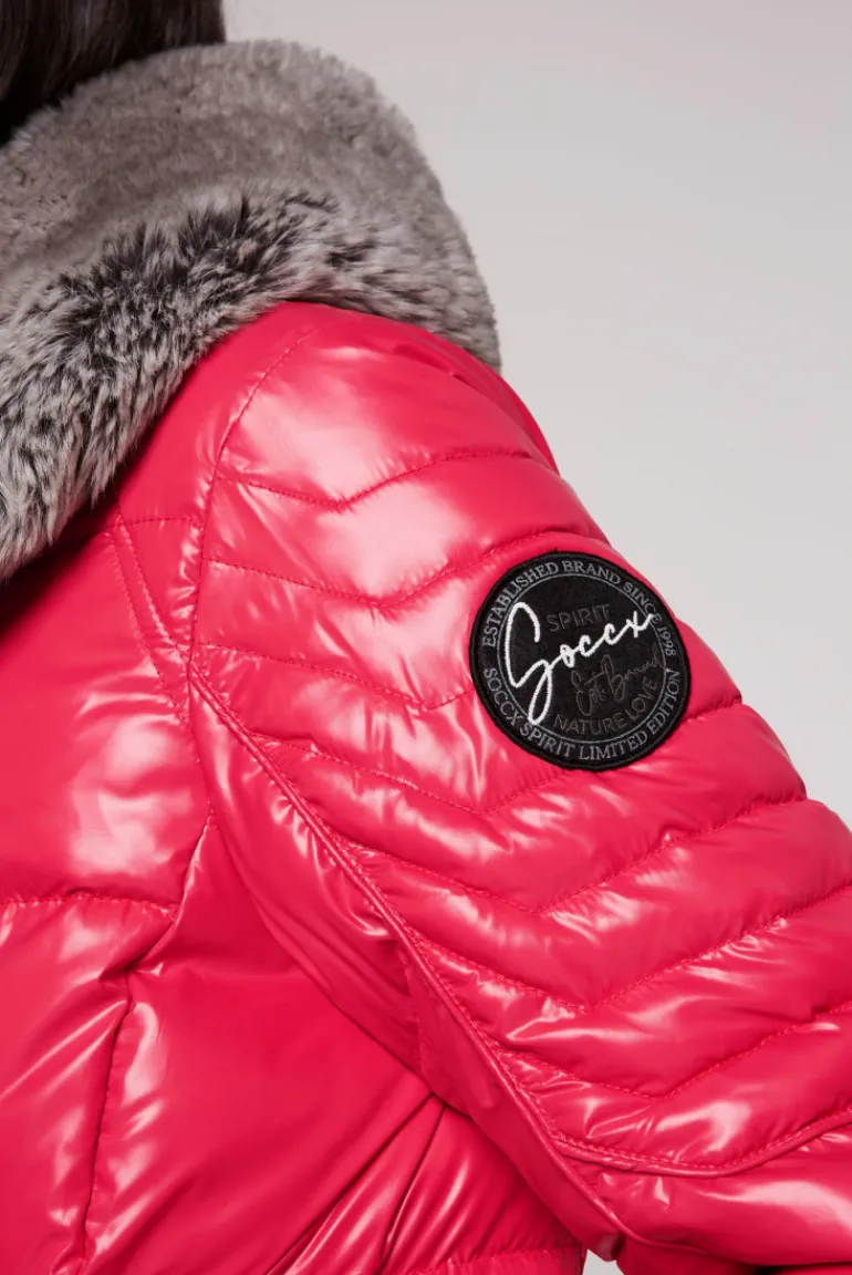 Best Sale CAMP DAVID & SOCCX Winterjacke mit hohem Kragen und Steppmuster red glow redglow