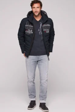 Outlet CAMP DAVID & SOCCX Winterjacke mit Kapuze im Ski-Design blue navy bluenavy