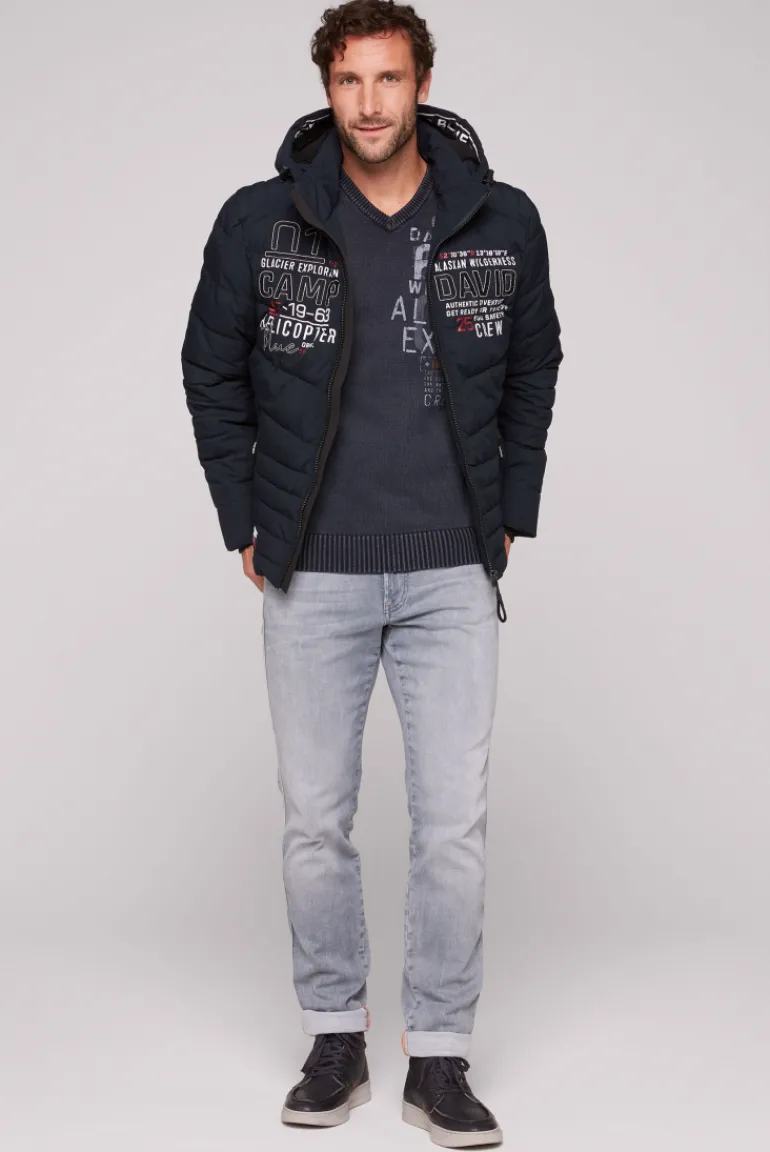 Outlet CAMP DAVID & SOCCX Winterjacke mit Kapuze im Ski-Design blue navy bluenavy