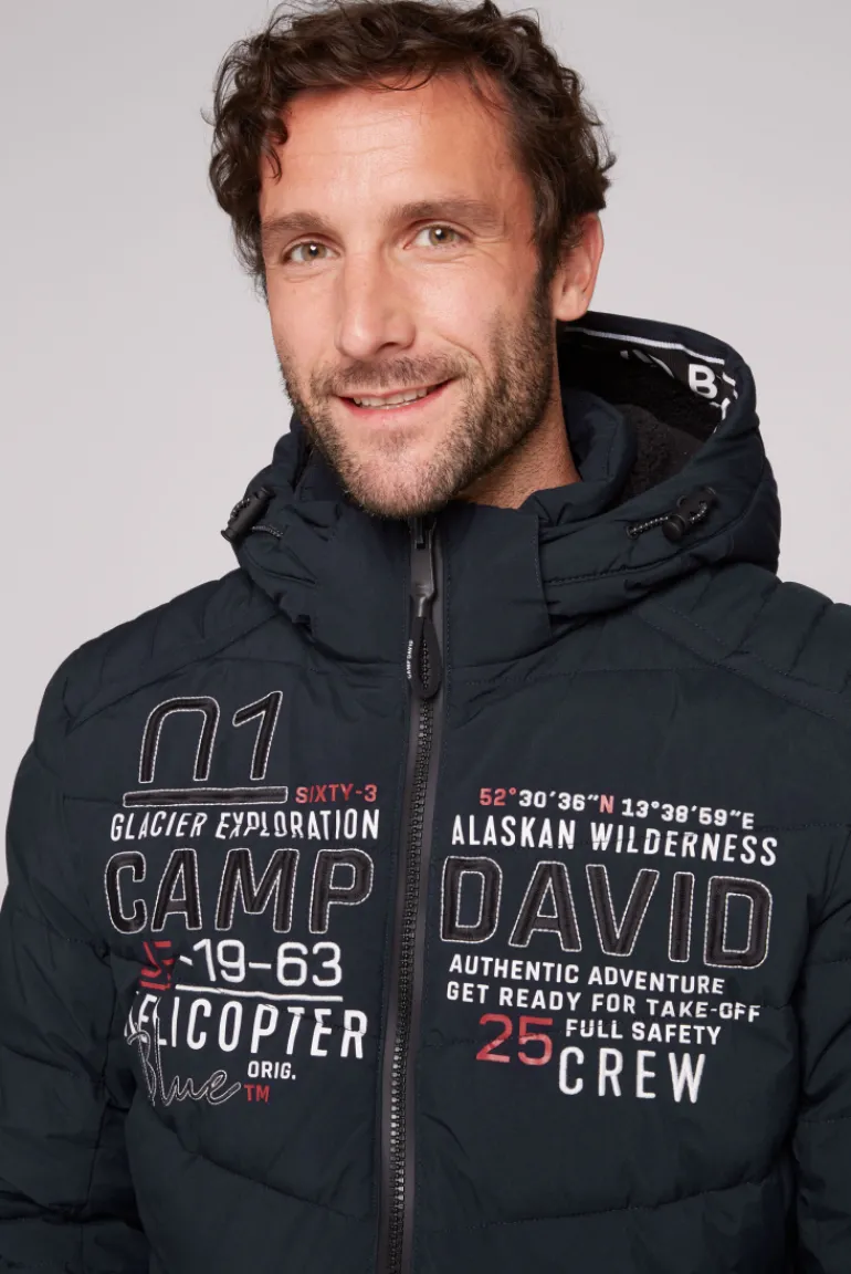 Outlet CAMP DAVID & SOCCX Winterjacke mit Kapuze im Ski-Design blue navy bluenavy